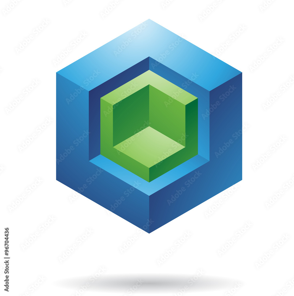 Colorful 3d Cubical Abstract Icon Colorful 3d Cubical Abstract Icon