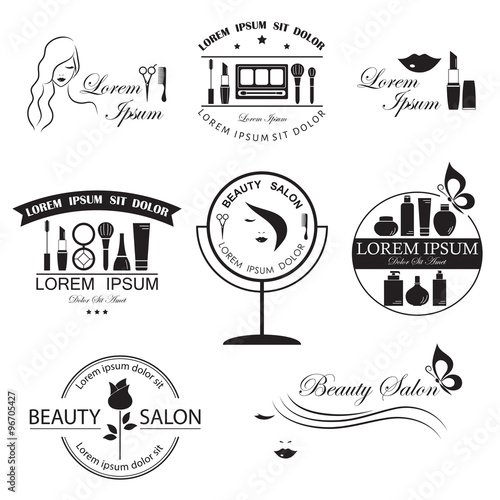Set of beauty logo templates, labels, badges, design elements for beauty salon, beauty center, cosmetics, spa and wellness.