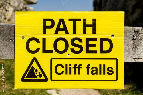 Path Closed, Cliff Falls sign.