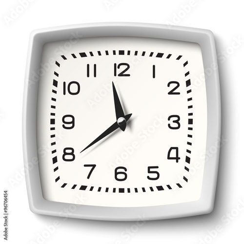 Classic station wall clock with white body isolated