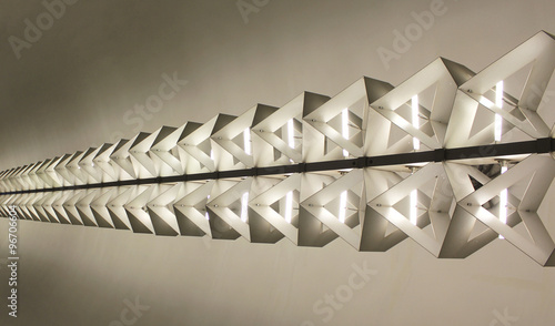 abstract light array, ceiling in Moscow metro station.