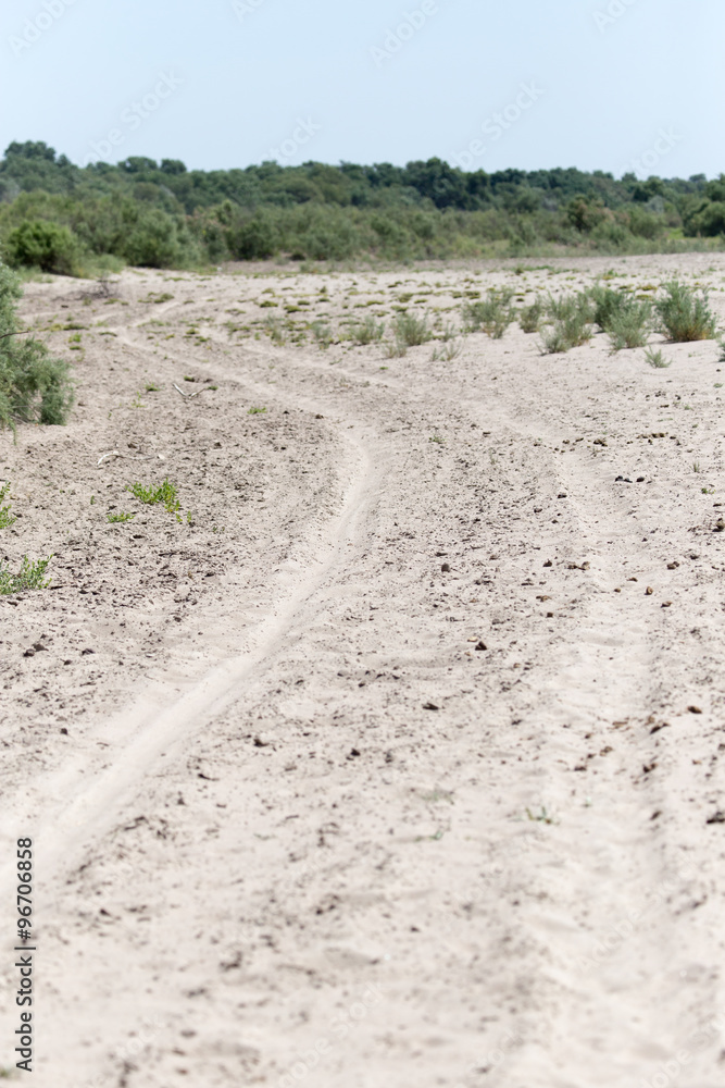 Road on the sand