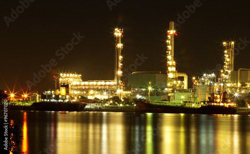 Refinery oil plant at night