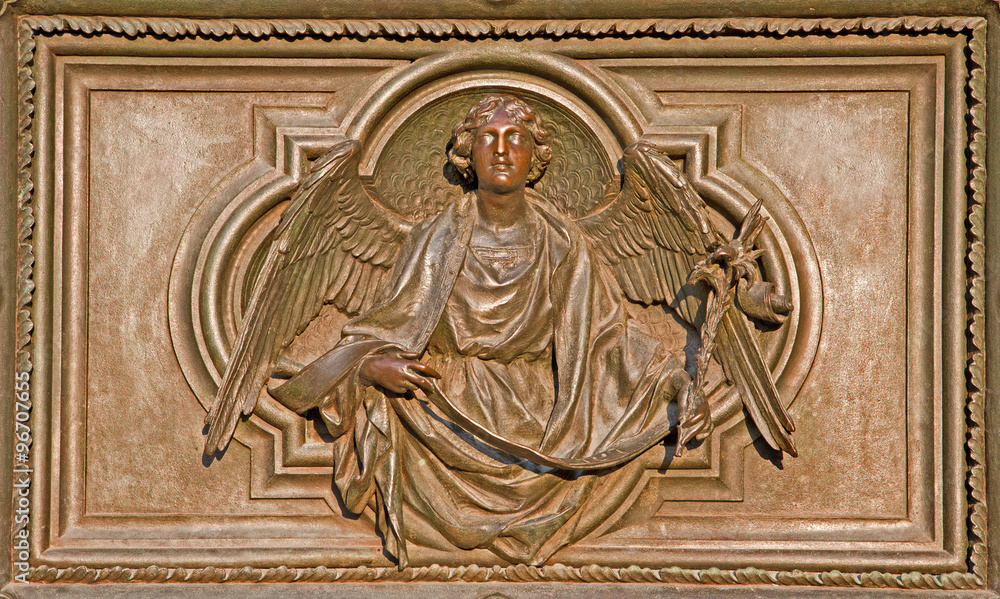 Milan - detail of angel from main bronze gate