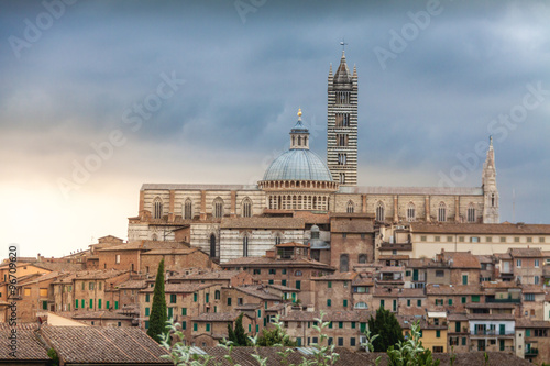 Panorama of Siena, Tuscany, Italy with beautiful dome of Siena C