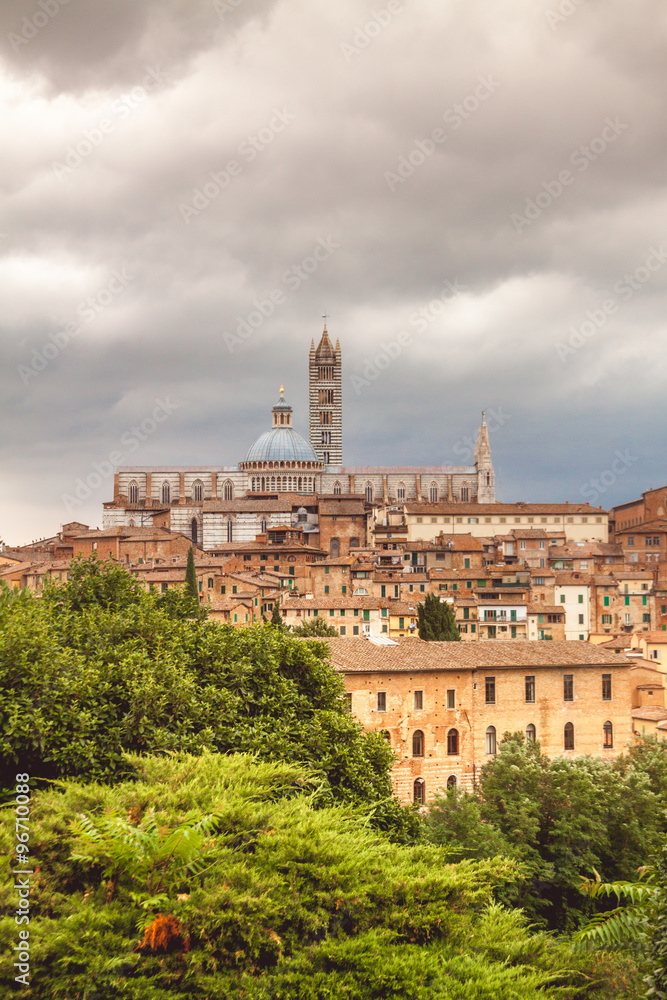 Panorama of Siena, Tuscany, Italy with beautiful dome of Siena C