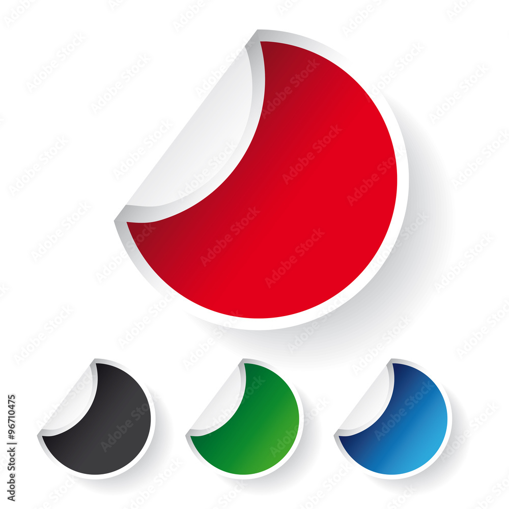 Round sticker vector set