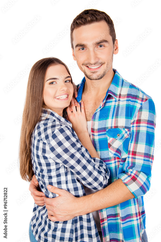 Happy nice couple in love embracing each other Happy nice couple in love embracing each other