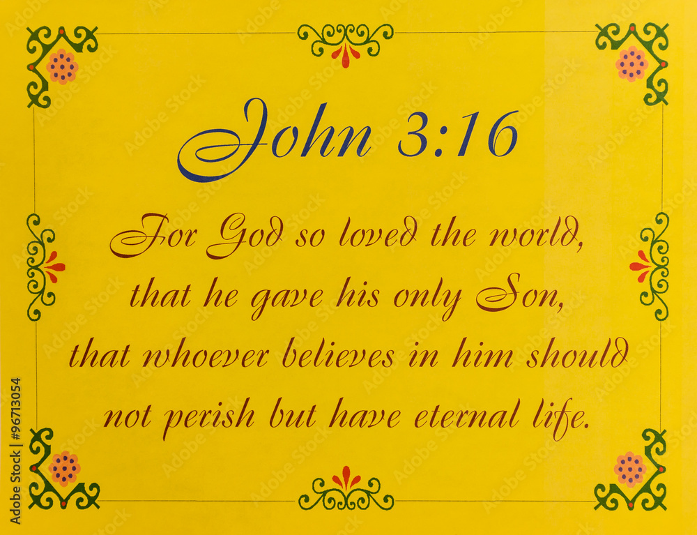 Fototapeta premium John 3:16 Yellow