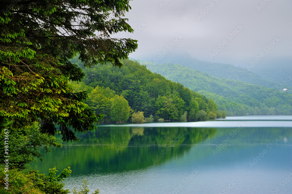 Lake Brugneto in Park Antola, Liguria, Italy