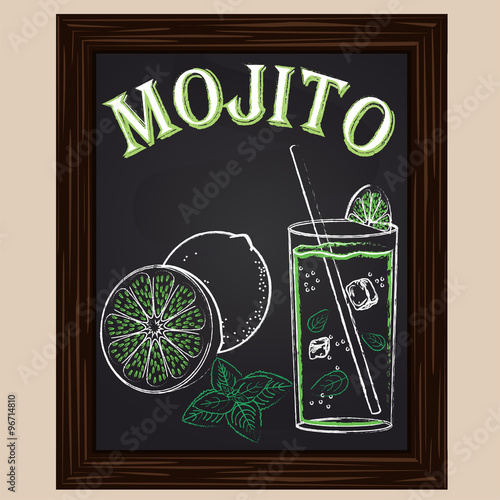 cold mojito with mint