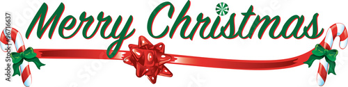 Colorful text with images that says Merry Christmas
