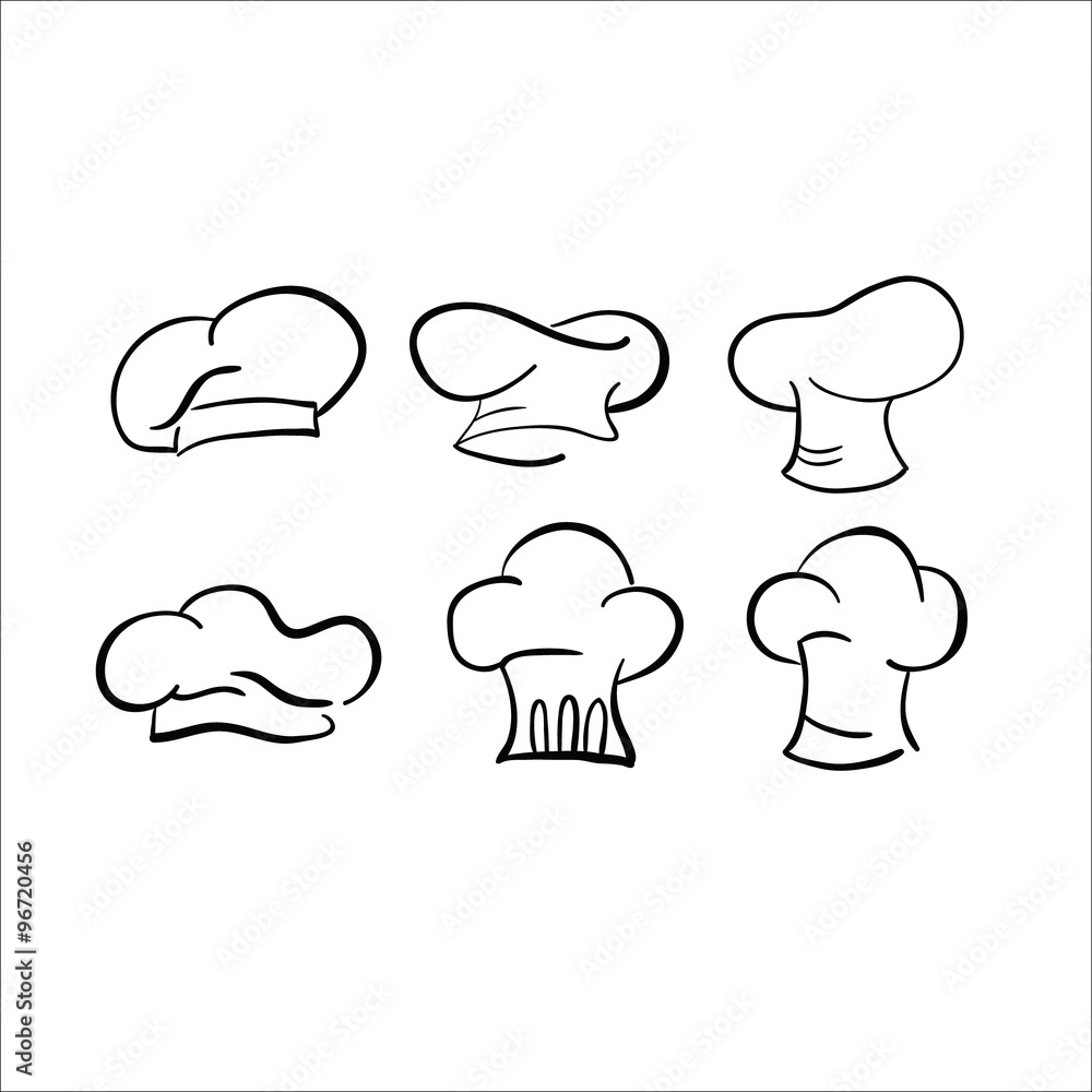 chef hat sketch vector drawing cap white chef hat sketch vector drawing cap white