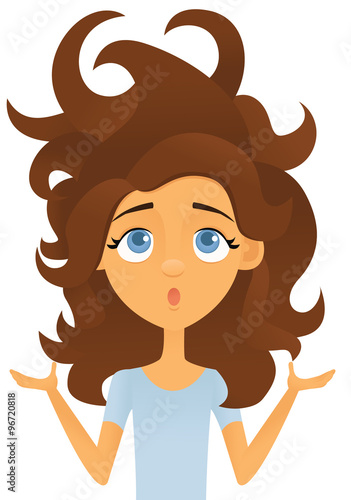 Woman having a bad hair day