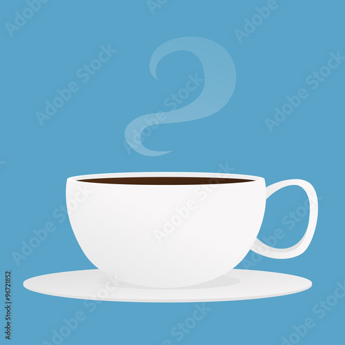 Steaming cup of coffee