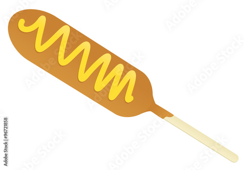 Corndog with mustard