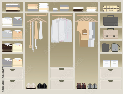 Flat Design walk in closet.