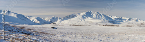 Beautiful winter landscape  Altai mountains Russia.