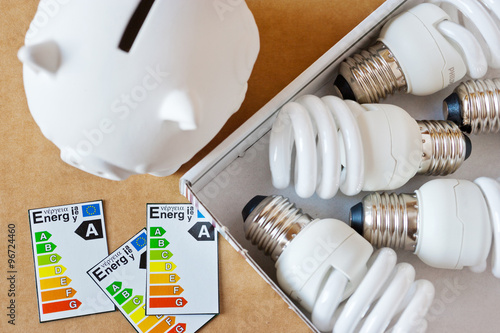 Energy saving light bulbs - elektricity savings - low elektricity expenses photo