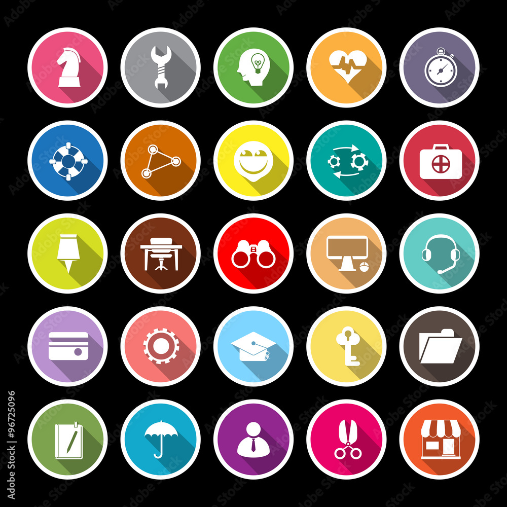 Human resource flat icons with long shadow Human resource flat icons with long shadow