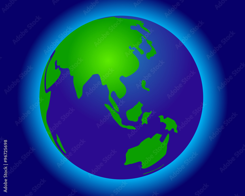 Fototapeta premium World Globe Maps -in green