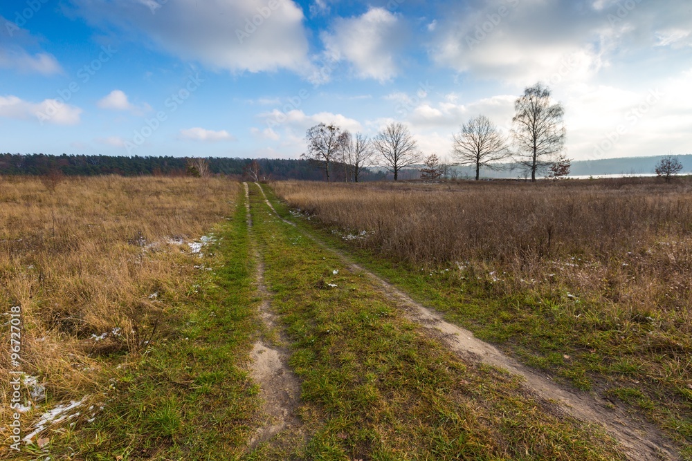 Landscape of fields at late autumn or winter Landscape of fields at late autumn or winter