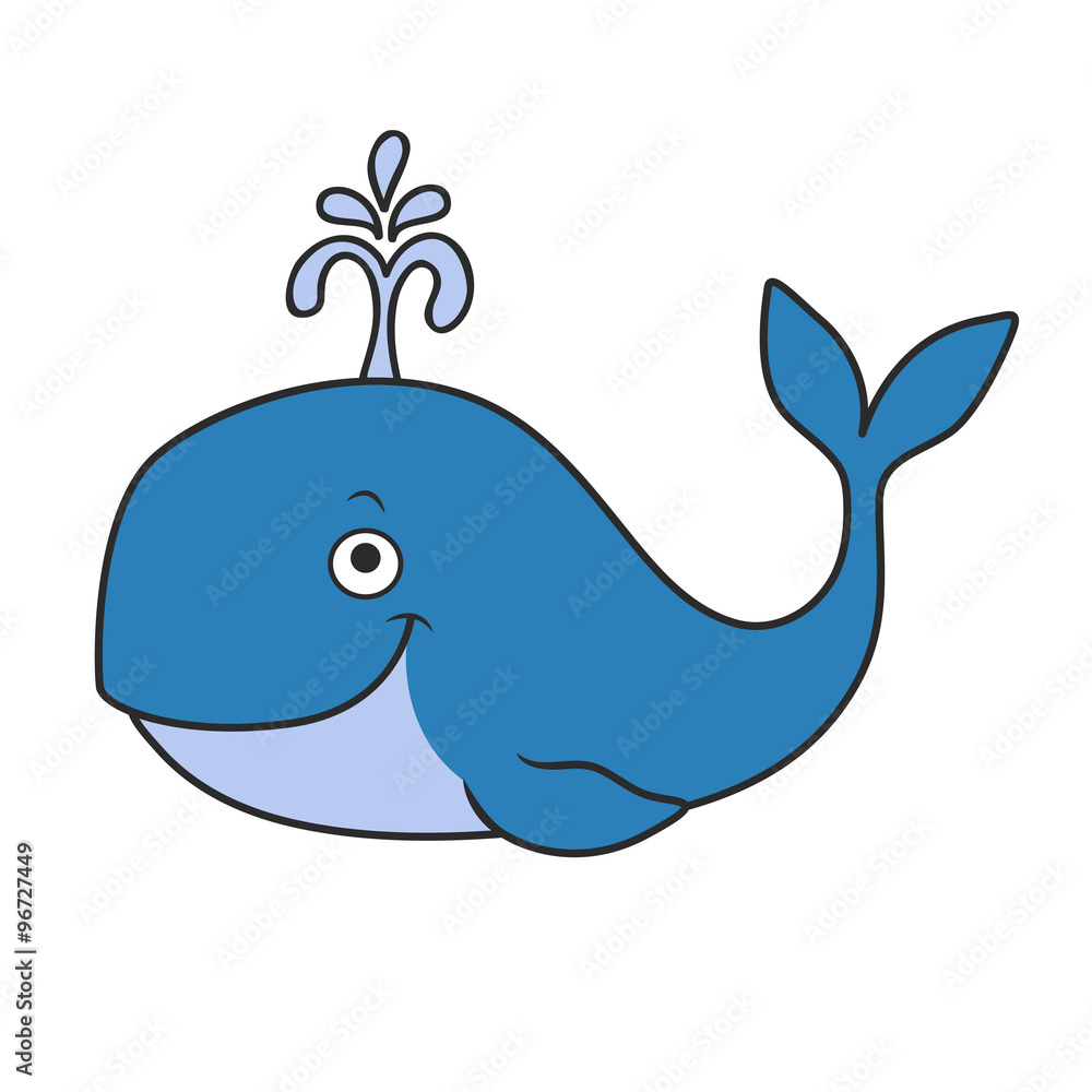 Obraz premium Happy cartoon whale