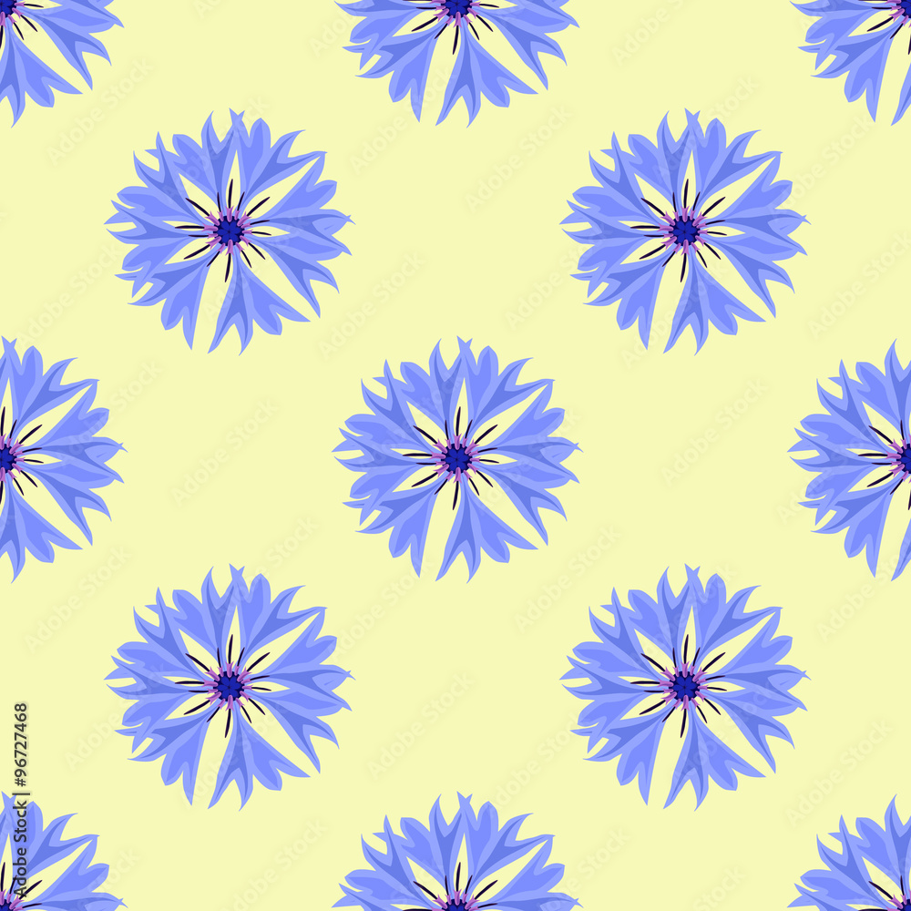 Vector seamless pattern - cornflakes on the yellow background Vector seamless pattern - cornflakes on the yellow background