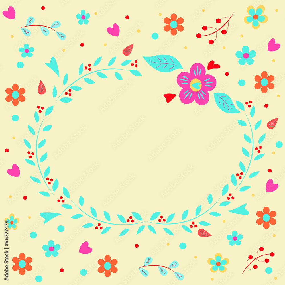 Vector illustration - copy space for your text on the  floral background