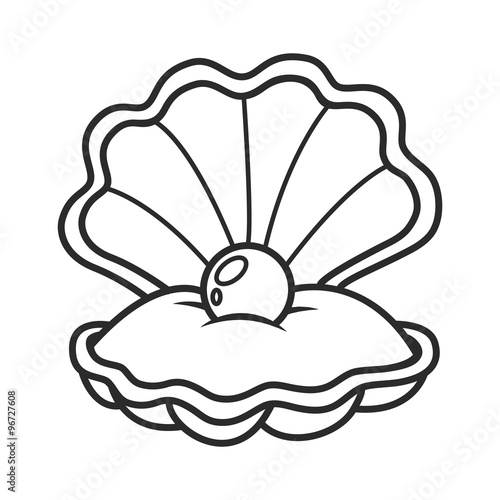 scallop seashell with pearl
