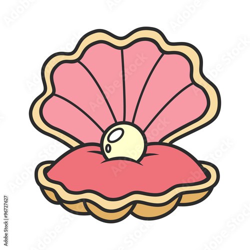 scallop seashell with pearl