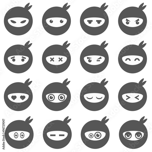 Ninja smiley face icons