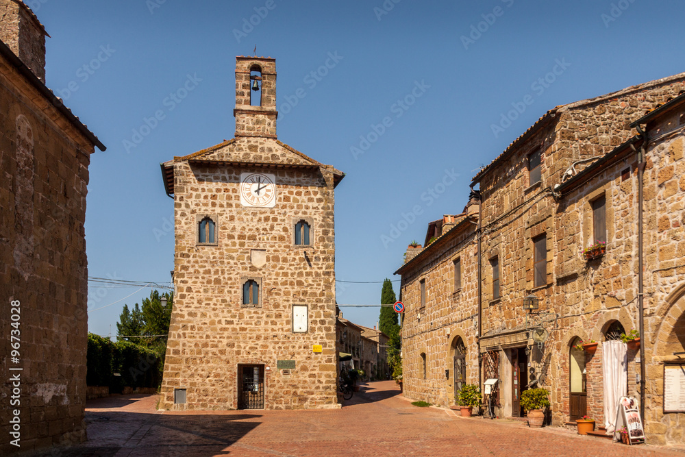 Church square in Sovana, near Pitigliano, Italy Church square in Sovana, near Pitigliano, Italy