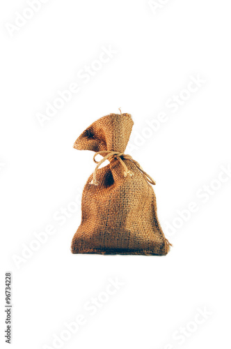 Jute bag with 'pepernoten' for Dutch 'sinterklaas' celebration