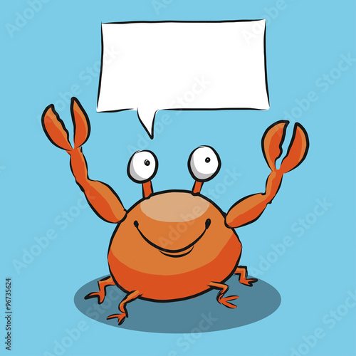 Cartoon Crab Speech Bubble