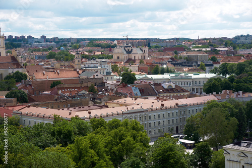 View from the Castle Hill in old Vilnius, Lithuania