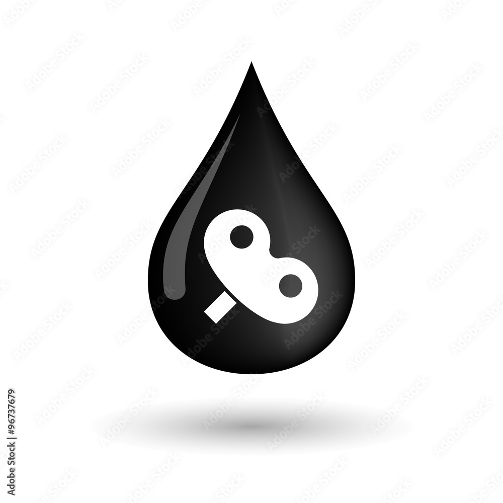 Vector oil drop icon with a toy crank Vector oil drop icon with a toy crank
