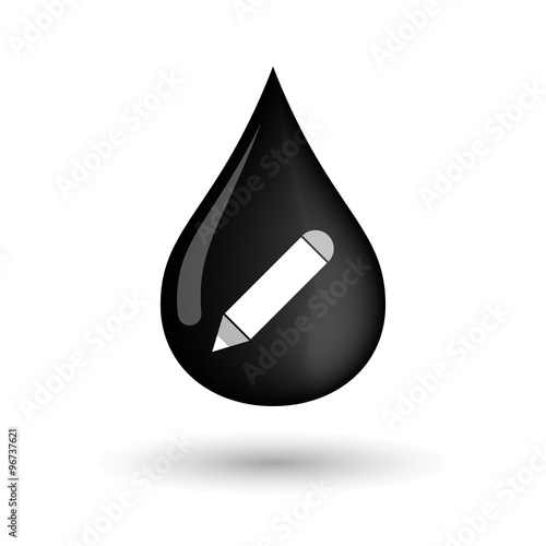 Vector oil drop icon with a pencil
