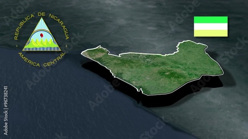 Chinandega whit Coat of arms animation map
Departments of Nicaragua photo