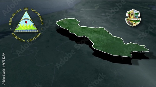 Jinotega whit Coat of arms animation map
Departments of Nicaragua photo