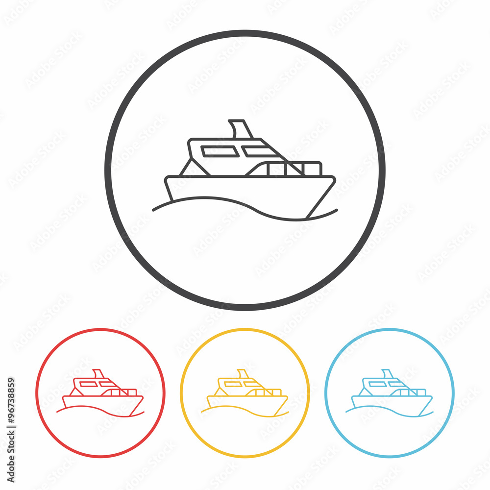 ship boat line icon