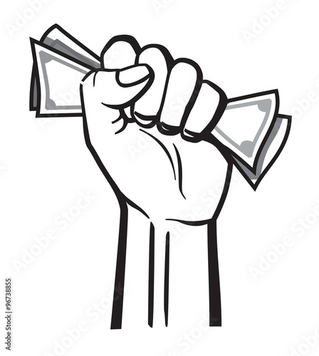 vector money in hand
