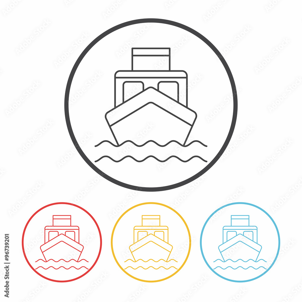 ship boat line icon ship boat line icon