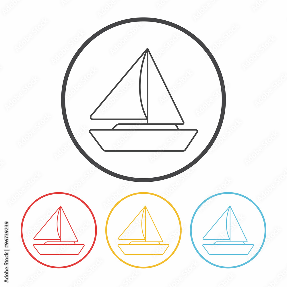 ship boat line icon ship boat line icon