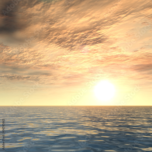 Fototapeta Naklejka Na Ścianę i Meble -  Conceptual sea water and sunset sky