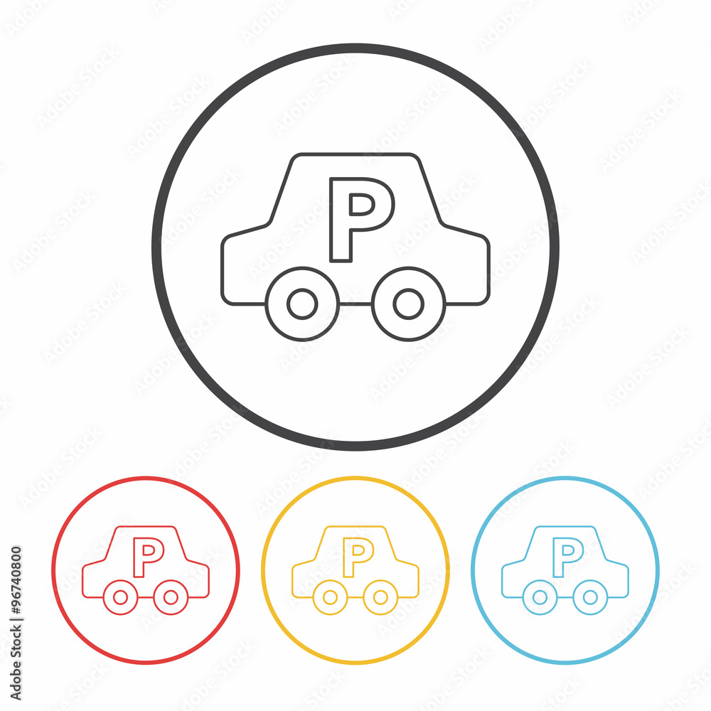 parking sign line icon parking sign line icon