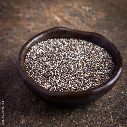 organic chia seeds in bowl