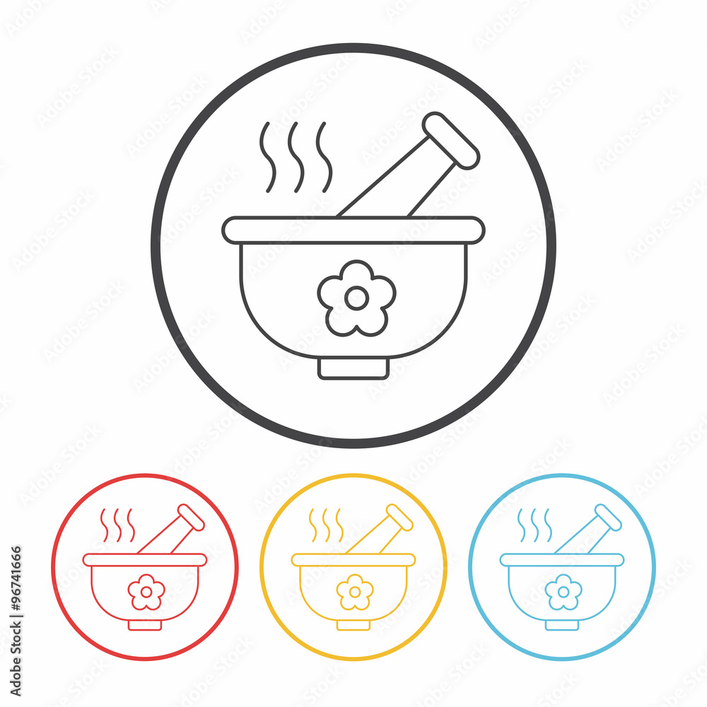 herbal bowl line icon herbal bowl line icon