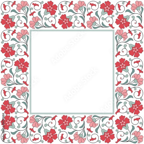 Fototapeta Naklejka Na Ścianę i Meble -  Invitation card with floral ornament.