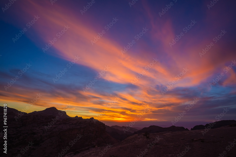 Sunset over ancient Petra